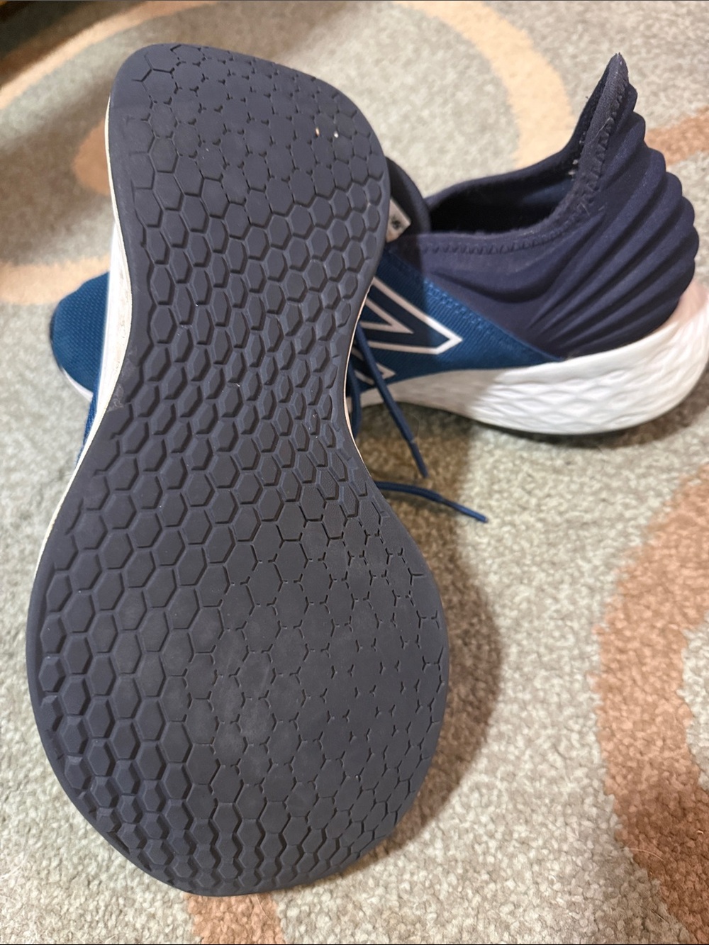 New Balance Men's Navy Blue Knit Athletic Sneakers - Picture 3 of 3